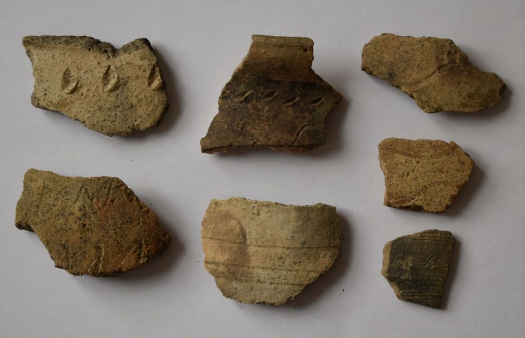 Výber stredovekej keramiky z novoobjaveného náleziska vo Varíne (foto: M. Furman)