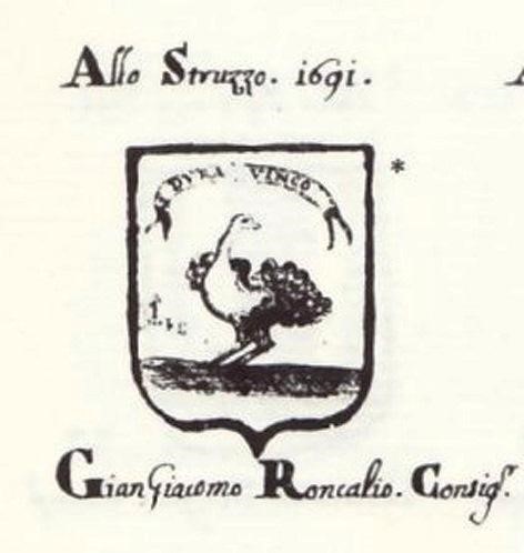 Zobrazenie loga lekárne U zlatého pštrosa (zdroj: lamoneta.it)