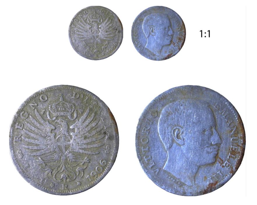 Obr. 3 Jedna l&iacute;ra Viktora Emmanuela III. z roku 1906 (foto: M. Furman).