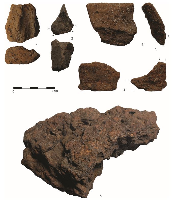 Obr. 1 Vybrané archeologické nálezy z polohy Bôrovie 2 (spracoval: M. Furman).
